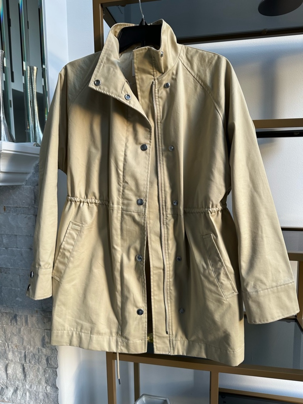 a new day Light Khaki (bej) Drawstring Waist Trench Coat
